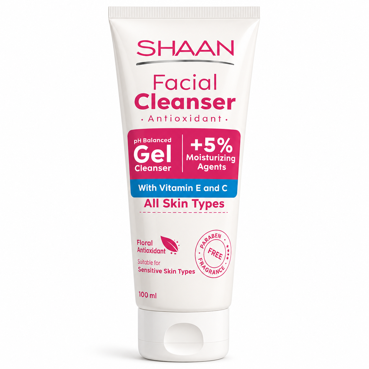 SHAAN Facial Cleanser Antioxidant Gel Cleanser with Vitamin E & C – 100ml