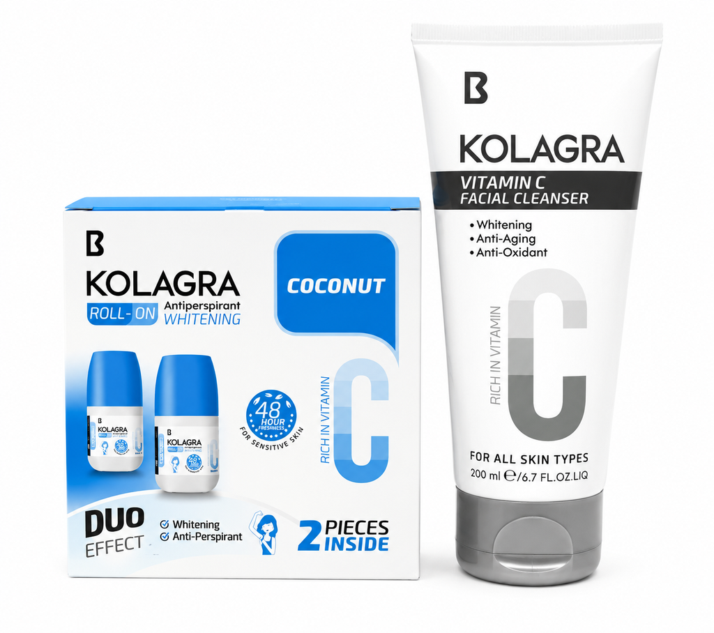 Kolagra Facial Cleanser & Whitening Roll-On Bundle