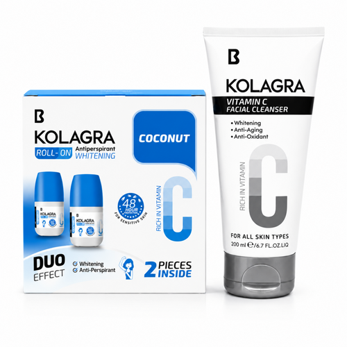 Kolagra Facial Cleanser & Whitening Roll-On Bundle