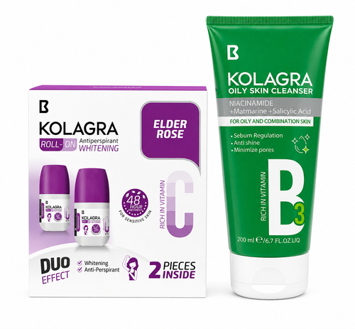 Kolagra Skincare Bundle – Facial Cleanser + Whitening Roll-On